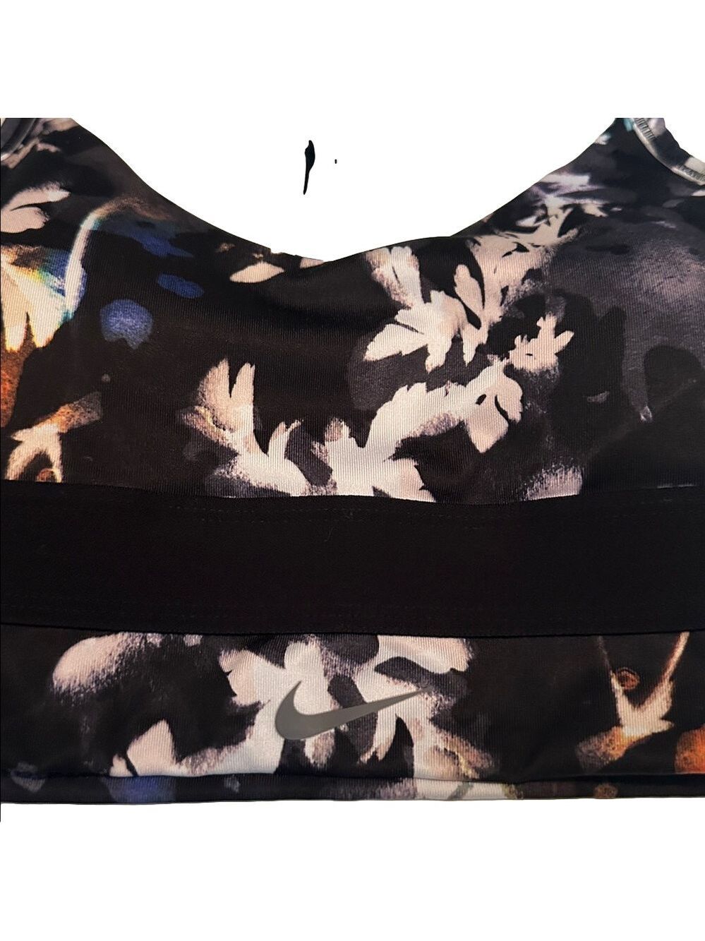 Nike Sports Bra Black White Floral Small - Picture 2 of 5